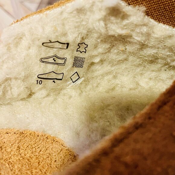 Dr Martens Isham Faux Shearling Suede Slingback Mule M 11 L 12 Pecan Brown Hairy - Picture 7 of 9